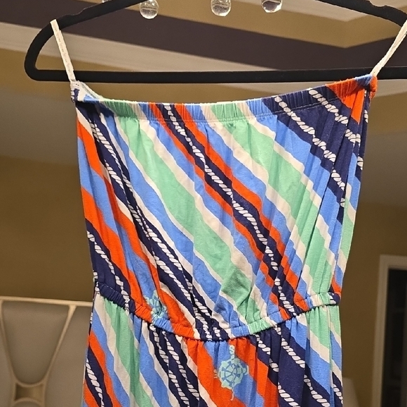 Lilly Pulitzer Blue and Orange Striped Maxi Dress - Picture 3 of 10